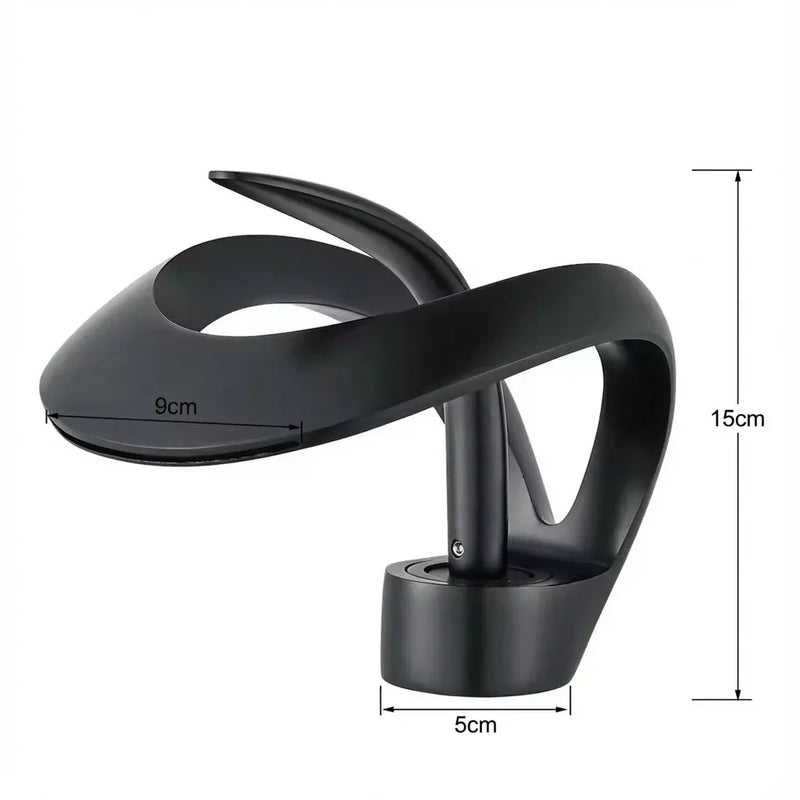 Schéma technique et dimensions de Robinet Lavabo de Salle de Bain Cascade Design Sculptural