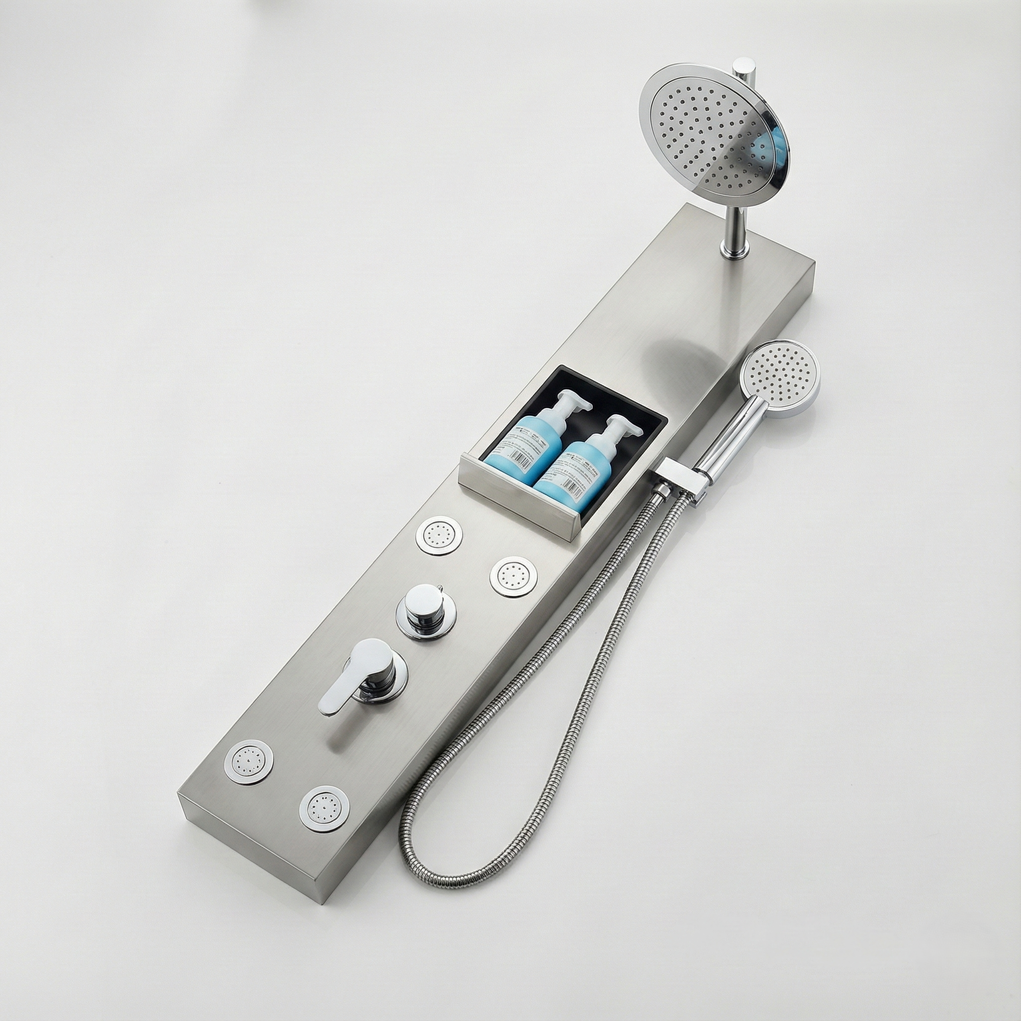 Colonne de Douche Hydromassante avec Niche de Rangement Intégrée
