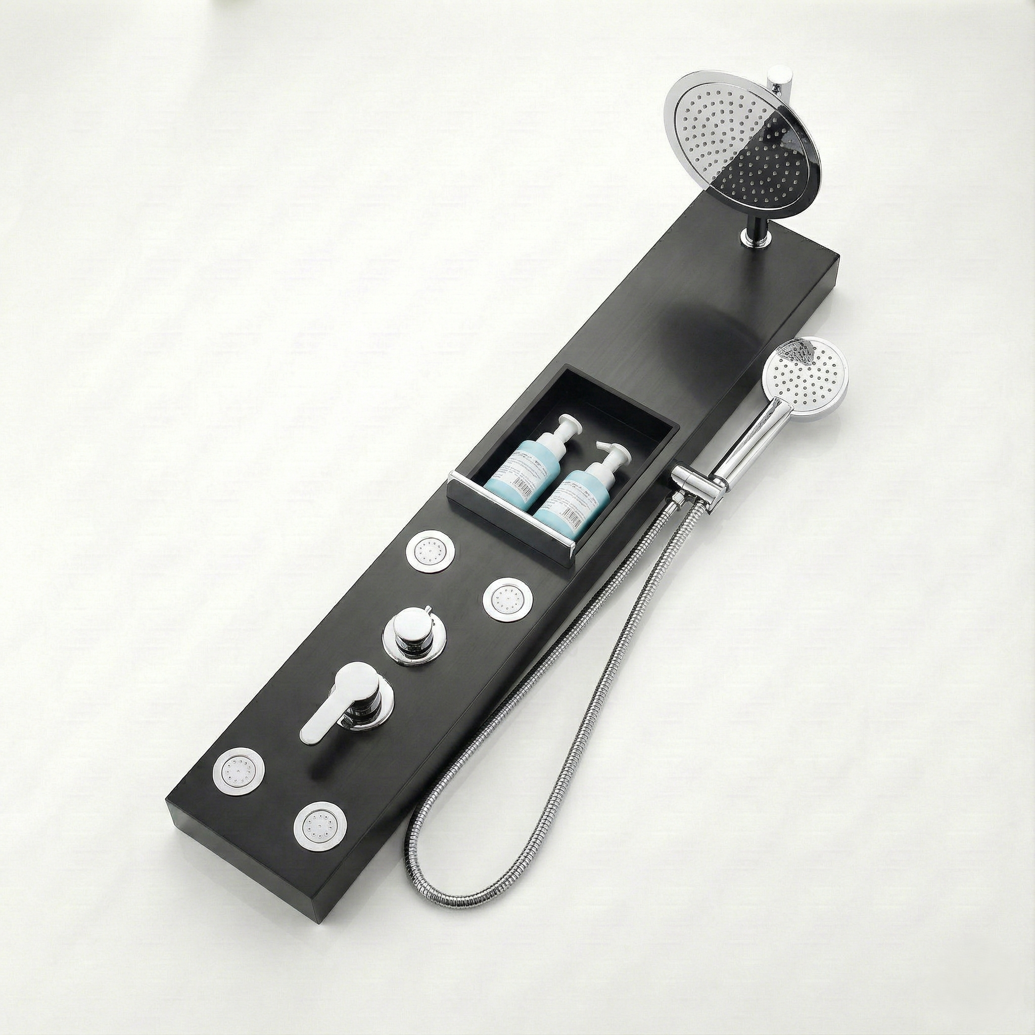 Colonne de Douche Hydromassante avec Niche de Rangement Intégrée