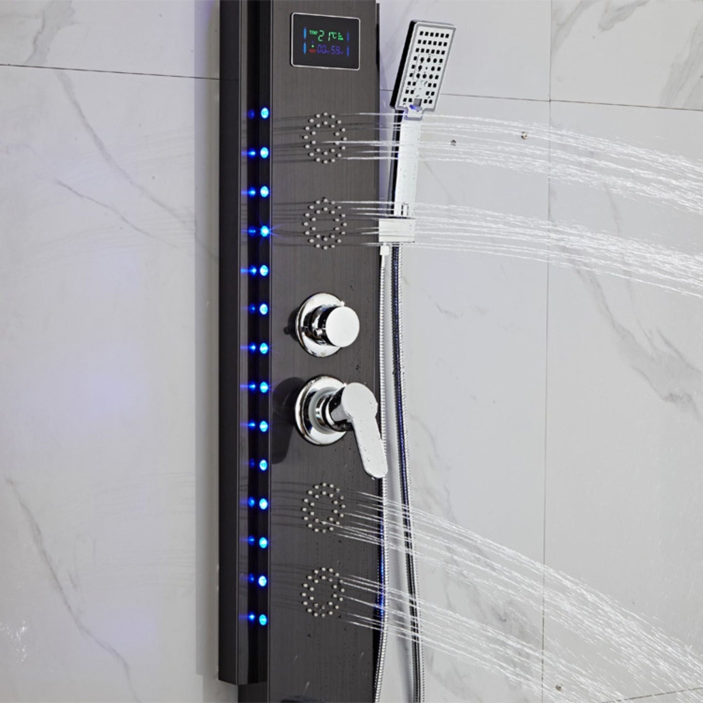 Colonne de Douche Hydromassante avec LED Latérales