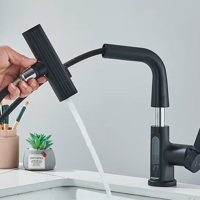 Robinet de Cuisine avec Affichage Numérique de Température et Douchette Extractible