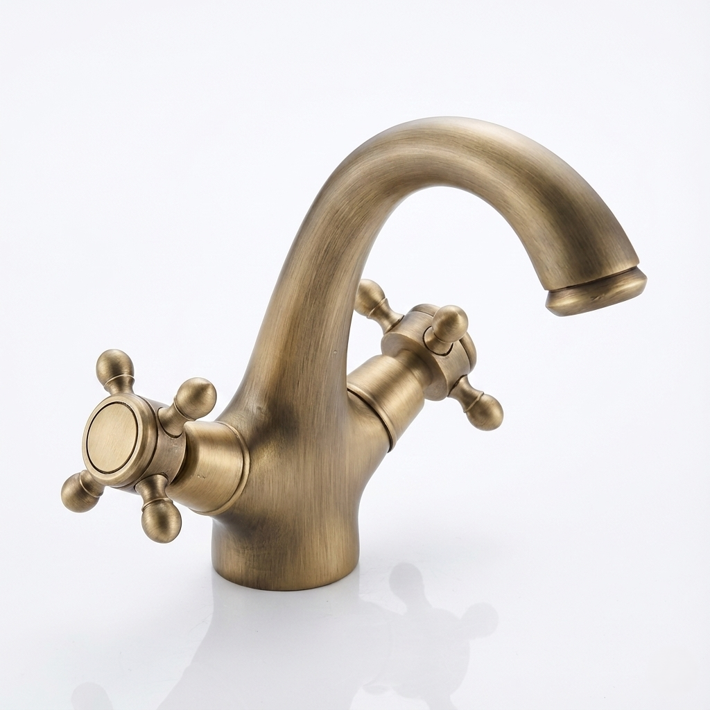 Robinet Lavabo de Salle de Bain Rétro Double Poignée